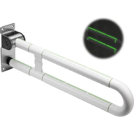 Barre d'Appui Pliable pour Toilettes,avec Poignée Antidérapante,Barre de Sécurité,Supporte Jusqu'à 250kg,d'Appui de Salle de Bain en Acier Inoxydable pour Handicapé,Âgé,Enceint (1/4)