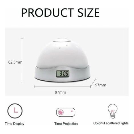 Reveil Projecteur Plafond,Réveil à Projection avec lumière d'ambiance (Hors Piles), Horloge numérique Réveil Projection Plafond Simple et Pratique, Projecteur LED pour Chambre .