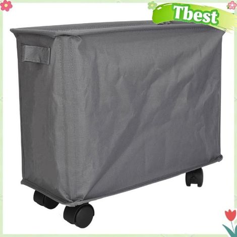 Tbest panier à linge mince roulant Panier à Linge Roulant Mince, Panier de Rangement Multifonctionnel Pliable Gris parfum soin (1/5)