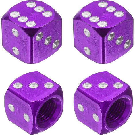 4PCS Dice Bouchons De Valve De Pneu pour Cars SUV Trucks Purple (1/5)