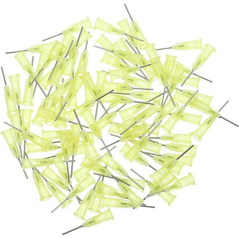 Pointes D’aiguille de Distribution 20g 100 Pièces Acier Inoxydable Colle en Usage Industriel, Jaune, Flux Régulier et Résistant à L’usure (1/5)