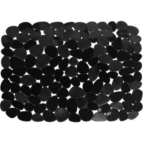 Tapis d'évier ajustable en PVC noir effet galets pour cuisine et salle de bain (1/5)
