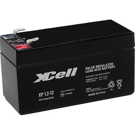 XCell XP1.2-12 AGM Bleiakku 12V 1,2Ah - T1 / Faston 4,8 mm - VdS G114095