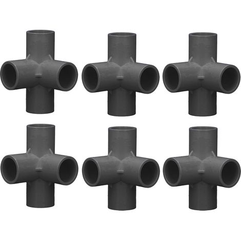 Lot de 10 raccords de tuyauterie en PVC 0,8 pouce, coudes à 4 voies, pour le raccordement de meubles et de tentes, noir (1/5)