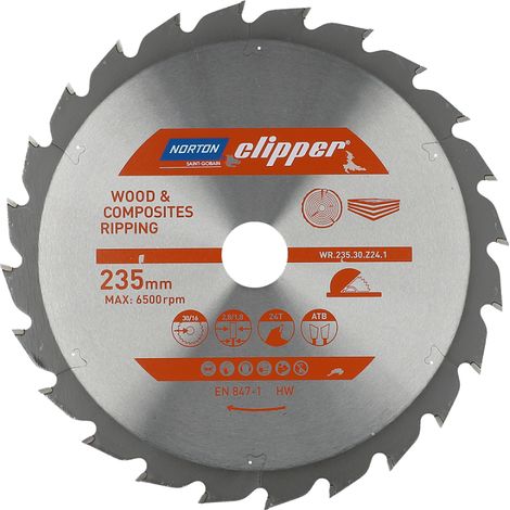Lama de carburo Flow 235x2,8/1,8x30 Z24 NORTON CLIPPER - 70184608062