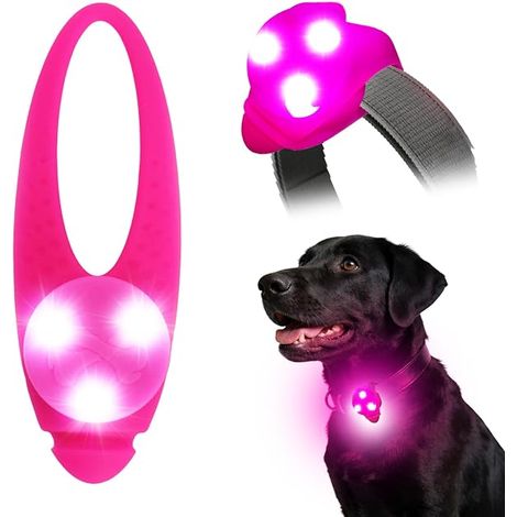 Pendentifs pour Colliers Chien, Etanche Silicone Souple Sécurité Clignotant à LED Lumineux pour Les Sports de Plein Air et Promener le Chien Chats (1/5)