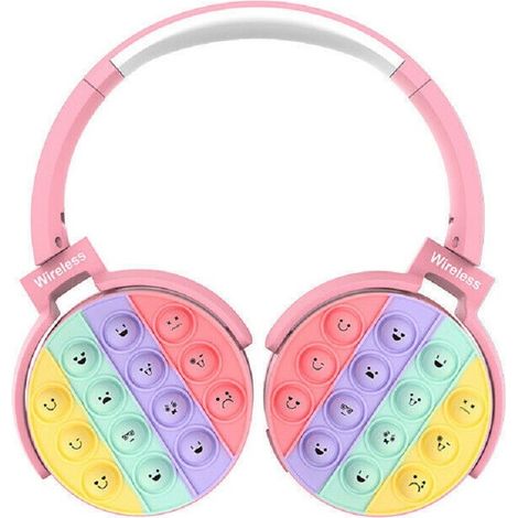 Trade Shop - CUFFIE POPIT BABY WIRELESS RADIO BLUETOOTH 5.0 FOLDING SD USB COLOR ROSE - (1/4)