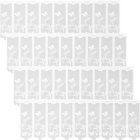 Lot de 4 Rideaux Courts Blancs, Rideau Brise-Bise à Passe-Tringle 137x46cm, Rideau de Cuisine en Dentelle Florale pour Fenêtre (1/5)
