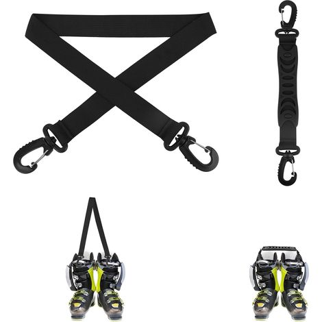 2pcs Ajustable Sangles Portage Chaussures Ski, Nylon Bandoulière pour Snowboard avec Sangle de Transport Manuel Robustes Accessoires Snowboard pour Transport Facile d'Équipement (1/5)