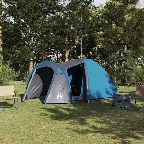 vidaXL Dome Tent 6-Person Blue Taffeta Waterproof (1/5)