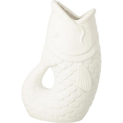 Cache-Pot Poisson Dressé "Lanny" 45cm Blanc