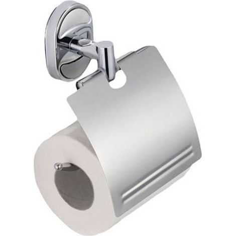 Cleafe - Porta Rotolo Carta Igienica Con Copertura Fissaggio A Parete Bagno Ovale 52012 - (1/3)