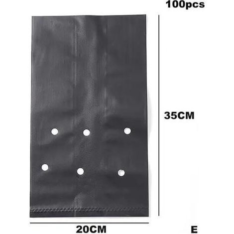 100pcs PE Sacs de pépinière en plastique Plant Semis Sacs de culture Pots avec trous respirants pour Fruits Légumes Fleurs Jardin R9B9,Chine,Prune (1/5)