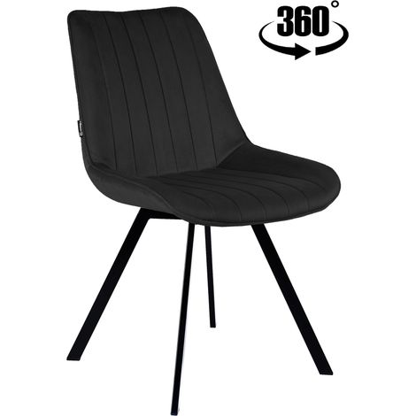 Fauteuil pivotant Lapo 2, revêtement en velours noir (1/5)