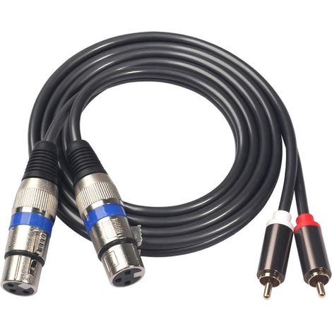 HiFi-Audiokabel 2 Stecker auf 3-polige XLR-Buchse für Mischverstärker