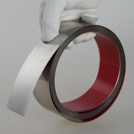 Trim en métal autocollant, 6m x 5cm), trim en acier inoxydable flexible pour mur, cheminée, polyvalent et pratique (1/5)