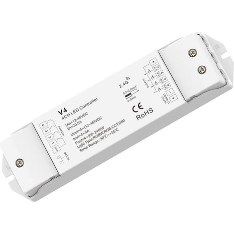 Controller RGBW/RGB/CCT/Monocolore 12-48V DC - 20A (5A/canale)