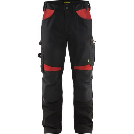 Pantalon artisan BLAKLADER Sans poches flottantes T.54 - NOIR/ROUGE - 155618609956-54 (1/3)