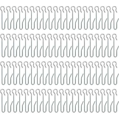 80 Pièces Crochets à Rideaux en métal,Crochets de Rideaux,Crochets agrafes pour Rideaux,pour Rideau de Fenêtre, Rideau de Douche(47 10mm) (1/4)