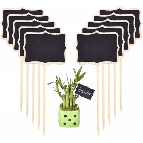 20 pcs Étiquettes de Plantes en Bois, Mini Étiquettes de Plantes Tableau Noir, pour Plante d'Intérieur Jardin Potager Balcon Décoration de Jardin d'Herbes (1/5)