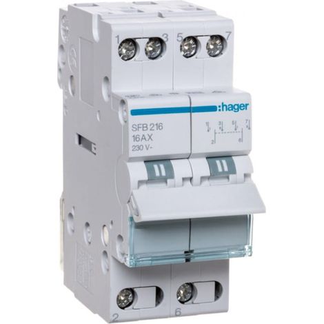 Interruptor de potencia modular I-0-II (red eléctrica-generador) 16A 2P SFB216