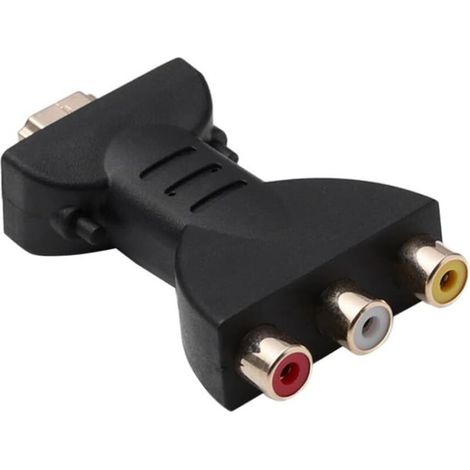 Adaptateur HDMI vers 3RCA, adaptateur rouge jaune blanc câble vidéo HDMI vers AV, convertisseur Audio rouge blanc jaune Portable-Crezuo (1/4)