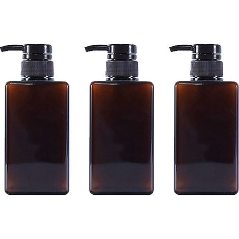 Flacon Distributeur - 150 ml - Carré - En PETG - Pour Shampoing Après-Shampoing Gel Douche Savon Liquide - Lot de 3 (1/5)