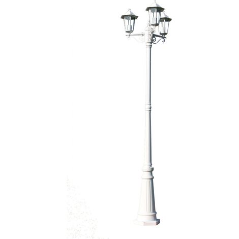 Lámpara de pie exterior triple blanca 215 cm iluminación decorativa 2402083