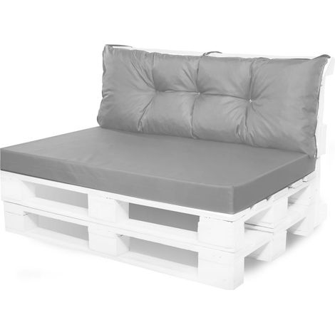 Coussin de palettes, Jeu de coussins de jardin 120x80 et Dossier 120x40cm Gris / coussin de palettes pas cher extérieures (1/3)