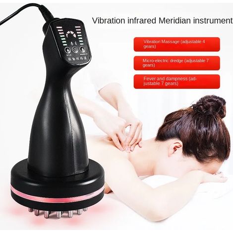 Massage détoxifiant corporel par microcourant et infrarouge, technique de grattage des méridiens, peigne chauffant favorisant la relaxation sanguine-AquaForge