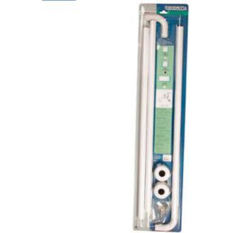Structure tube de rideau de baignoire en L en aluminium peint 80 x 80-220 cm