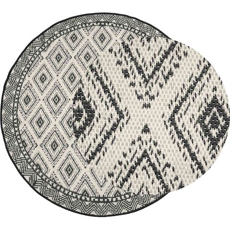 Area Rug Natural and Black Ø 160 cm PET vidaXL (1/4)