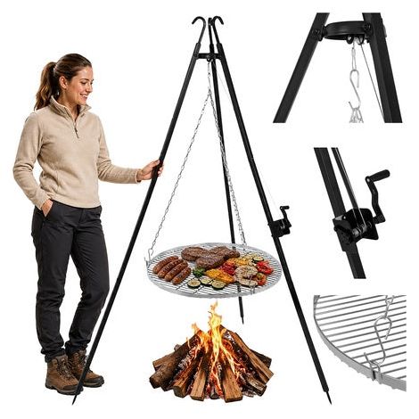 Tripod garden grill - 70cm stainless steel grate 227458859 227458859 227458859 (1/5)