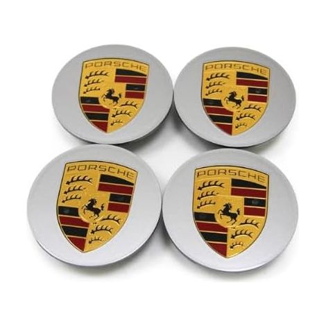 75MM 4-pack Porsche Silver Centre Cap (Single) (1/5)