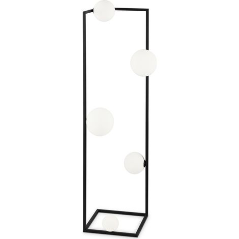 Piantana Industrial-Minimal Angolo Metallo Nero 5 Luci G9 3W 3000K Luce Calda (1/2)