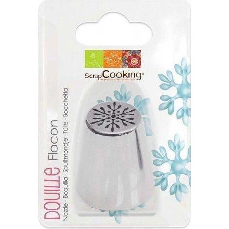 Douille à pâtisserie - SCRAPCOOKING - Flocon en inox - Asymétrique - 2,4 x 3,7 cm - Vendu à l'unité