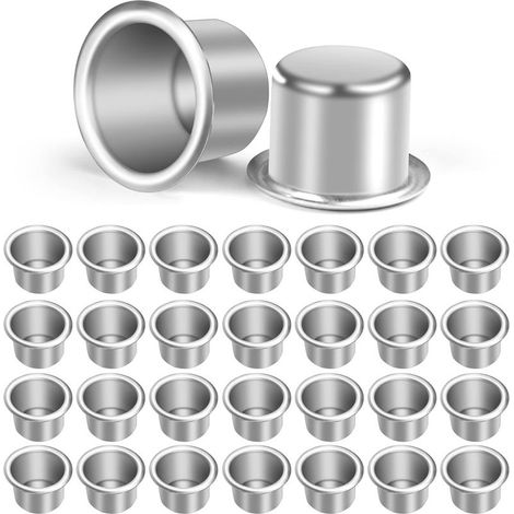 Aluminium Insert De Bougeoir Noël, 30 Pièces Bougie Buses Métal Supports pour Bougies, Bougeoir en Métal pour Bougies Chauffe-Plat, décoration de Noël Dîner aux Chandelles (1/5)