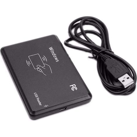 Lector de tarjetas RFID USB Hailege EM4100 de 125 kHz, lector de banda magnética Plug and Play, lee los 10 bits digitales superiores con cable USB. (1/5)