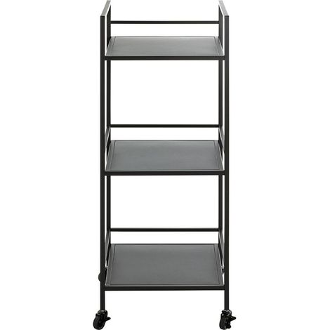 Etagère, Meuble étagère en métal coloris noir -longueur 35 x profondeur 35 x hauteur 92 cm (1/4)