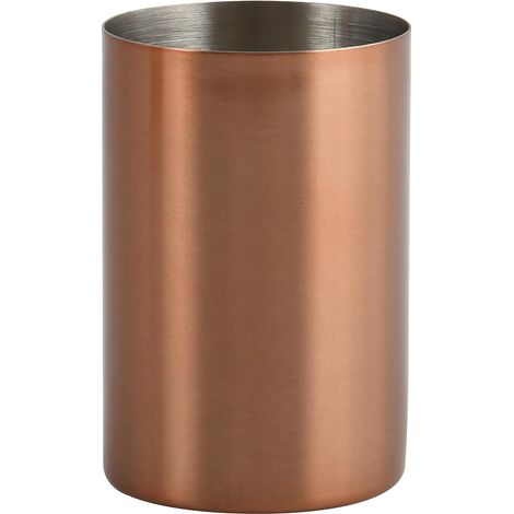 1 Gobelet Inox Cuivré 7,3x11,5x7,3cm Design Moderne Accessoire Salle De Bain Usage Quotidien (1/2)