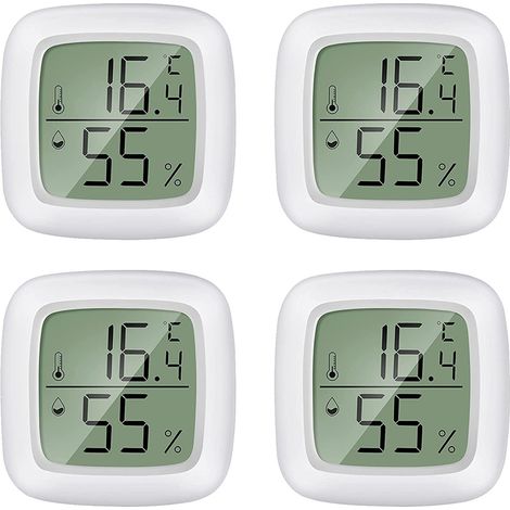 4 hygromètres thermomètres intérieur extérieur, affichage LCD, précision haute, plage -20 à 60 °C, humidité 10–90 % (1/5)