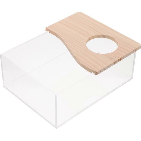 Bac à sable pour petits animaux de compagnie, baignoire de douche en acrylique pour hamster (1 pièce)-20.00X15.00X8.00CM (1/4)