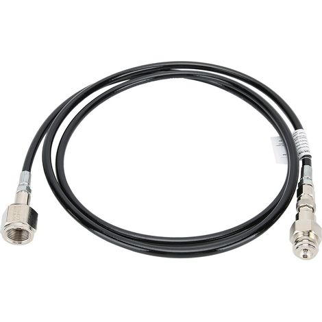 Ortviai Tuyau d’adaptateur externe pour siphon à eau gazeuse Soda Stream – Modèle W21.8-14, 2 m, noir, en métal (1/3)