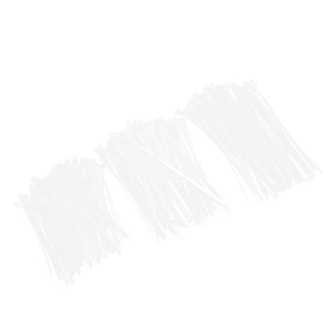 300 Pièces Attaches Câble Taille Mixte Longues pour Jardin Bureau Maison Fournitures de Fixation Blanc (1/5)