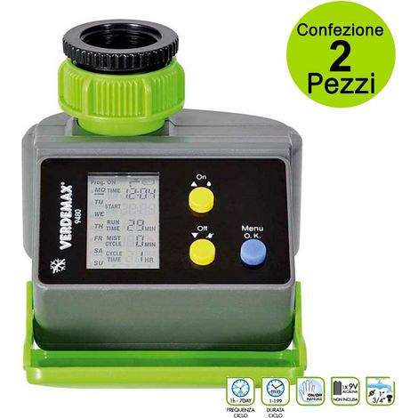 Multipack da 2 pz programmatore digitale irrigazione centralina digitale verdemax 9480