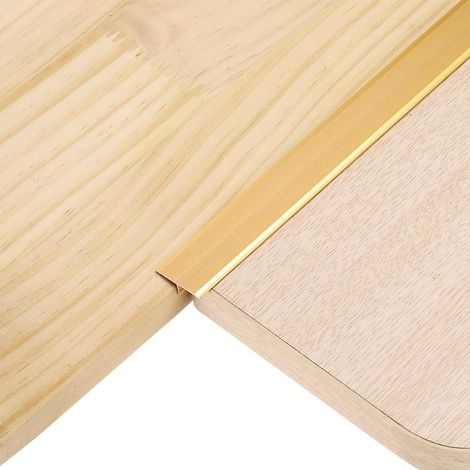 3Pcs 4ft x 0.79" T Moulure Bandes De Transition De Sol, Alliage D'Aluminium Garniture D'Espacement Vinyle Pour Joints De Lames De Stratifié Carrelage Intervalles, Or (1/5)