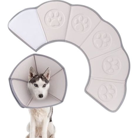 Protection Cône Collerettes pour Chien Chat de Chiot - Anti-Morsure - Blanc (1/3)