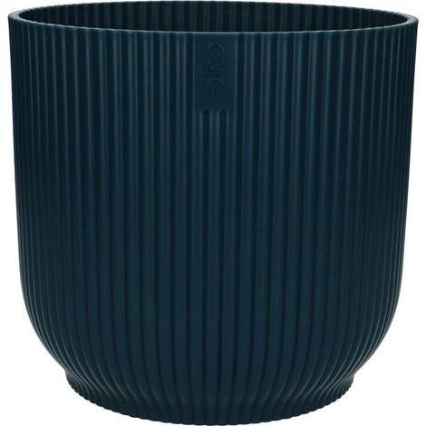 Cache-pot rond bleu pour plantes d'intérieur - Ø 18 x H 17 cm - PANGIVO