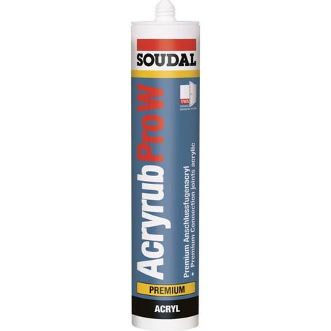 Soudal peintre acrylique Acryrub Pro W blanc intérieur 310 ml (1/2)