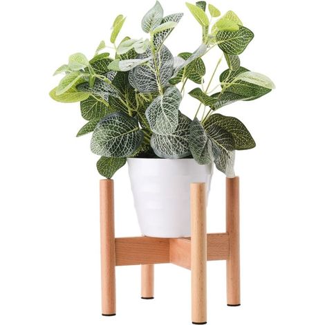 Porte-pot Supporteur de Plantes Parquet Bois 20cm Hauteur 18cm Diamètre Interieur Pour Plantes d'Intérieur et Extérieur (1/5)